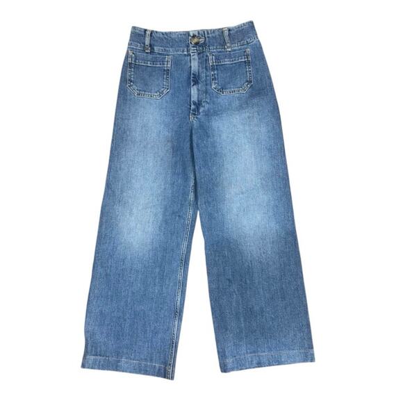 PILCRO Wide Leg Cropped Jeans, Size 29 (8) - Picture 2 of 14